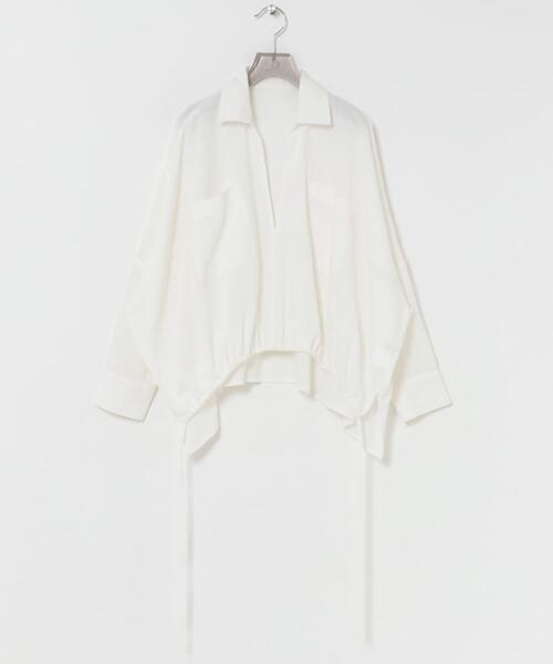 URBAN RESEARCH（アーバンリサーチ）の「ラミーレーヨンギャザーヘムシャツ（シャツ/ブラウス・レディース・レッド系その他/ブラウン/オフホワイト・FREE）」の13枚目の写真