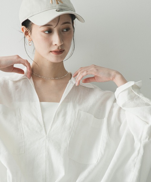 URBAN RESEARCH（アーバンリサーチ）の「ラミーレーヨンギャザーヘムシャツ（シャツ/ブラウス・レディース・レッド系その他/ブラウン/オフホワイト・FREE）」の4枚目の写真