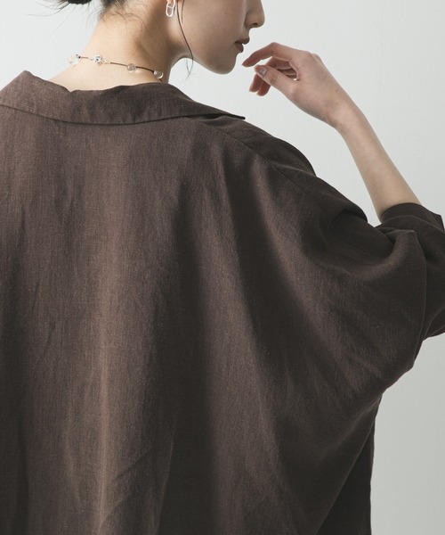 URBAN RESEARCH（アーバンリサーチ）の「ラミーレーヨンギャザーヘムシャツ（シャツ/ブラウス・レディース・レッド系その他/ブラウン/オフホワイト・FREE）」の15枚目の写真