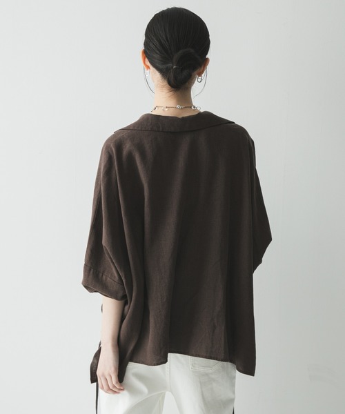 URBAN RESEARCH（アーバンリサーチ）の「ラミーレーヨンギャザーヘムシャツ（シャツ/ブラウス・レディース・レッド系その他/ブラウン/オフホワイト・FREE）」の16枚目の写真
