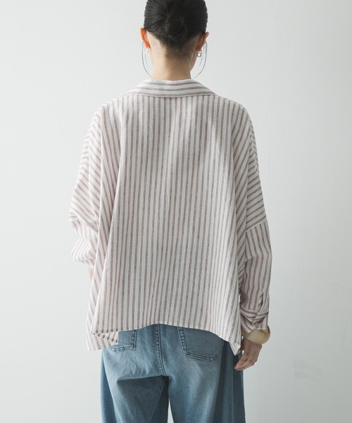 URBAN RESEARCH（アーバンリサーチ）の「ラミーレーヨンギャザーヘムシャツ（シャツ/ブラウス・レディース・レッド系その他/ブラウン/オフホワイト・FREE）」の22枚目の写真