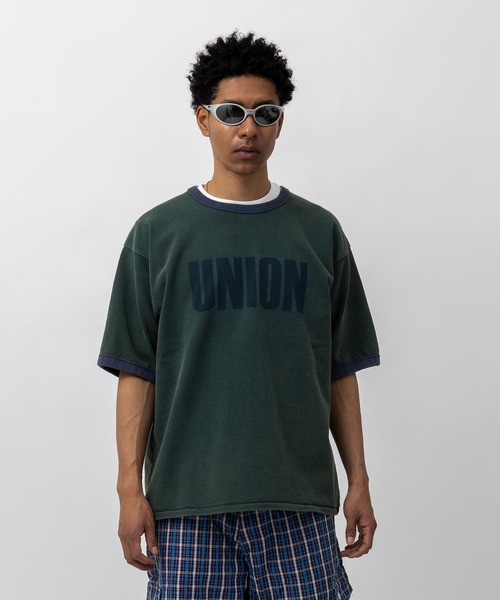 UNION（UNION TOKYO）（ユニオン）の「UNION TOKYO BIG LOGO RINGER TEE ユニオントーキョー Tシャツ（Tシャツ/カットソー・メンズ・グリーン/ダークブラウン・XL/L/M/S）」の22枚目の写真
