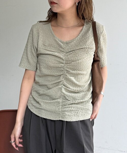 CPCM(シーピーシーエム)の「ポコポコシャーリングT(Tシャツ/カットソー・レディース・グリーン系/アイボリー/サックスブルー・FREE)」の21枚目の写真
