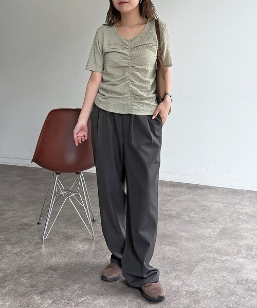 CPCM(シーピーシーエム)の「ポコポコシャーリングT(Tシャツ/カットソー・レディース・グリーン系/アイボリー/サックスブルー・FREE)」の17枚目の写真
