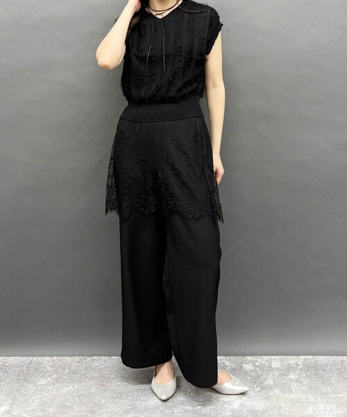 NICOLE white(ニコルホワイト)の「レーススカートドッキングパンツ(その他パンツ・レディース・ブラック・FREE)」の21枚目の写真