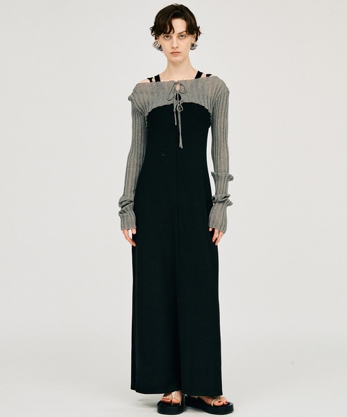 PRANK PROJECT(プランクプロジェクト)の「【2026Summer Pre-Order】ダブルネックカップインキャミワンピ / Double Neck Cup-In Cami Dress(ワンピース・レディース・ブラウン/チャコールグレー/ブラック・36/38)」の5枚目の写真