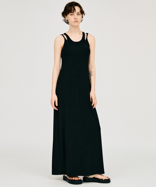 PRANK PROJECT(プランクプロジェクト)の「【2026Summer Pre-Order】ダブルネックカップインキャミワンピ / Double Neck Cup-In Cami Dress(ワンピース・レディース・ブラウン/チャコールグレー/ブラック・36/38)」の7枚目の写真
