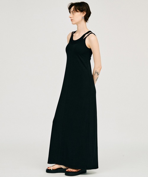 PRANK PROJECT(プランクプロジェクト)の「【2026Summer Pre-Order】ダブルネックカップインキャミワンピ / Double Neck Cup-In Cami Dress(ワンピース・レディース・ブラウン/チャコールグレー/ブラック・36/38)」の6枚目の写真