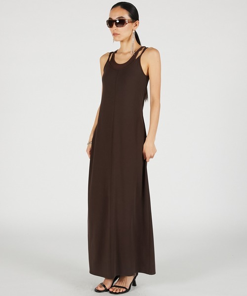 PRANK PROJECT(プランクプロジェクト)の「【2026Summer Pre-Order】ダブルネックカップインキャミワンピ / Double Neck Cup-In Cami Dress(ワンピース・レディース・ブラウン/チャコールグレー/ブラック・36/38)」の15枚目の写真