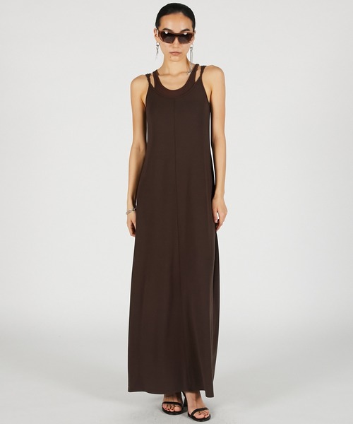 PRANK PROJECT(プランクプロジェクト)の「【2026Summer Pre-Order】ダブルネックカップインキャミワンピ / Double Neck Cup-In Cami Dress(ワンピース・レディース・ブラウン/チャコールグレー/ブラック・36/38)」の14枚目の写真