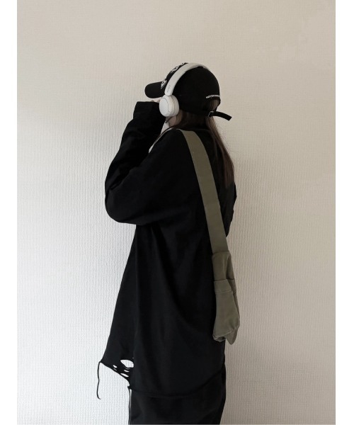 YACA(ヤーカ)の「cotton shoulder bag/コットンショルダーバッグ【unisex item】(ショルダーバッグ・レディース・ブラック/カーキ・FREE)」の8枚目の写真