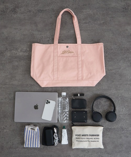 SALON adam et rope'(サロン アダム エ ロペ)の「【L.L.Bean for SALON(エル・エル・ビーン)】別注middle grocery tote(トートバッグ・レディース・ブラウン系その他3/イエロー系その他2/サックスブルー/ピンク系その他・FREE)」の7枚目の写真