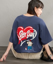 【WEB限定】[BEN DAVIS/ベンデイビス] HEART CHENILLE バック刺繍デザイン ショートスリーブTシャツ