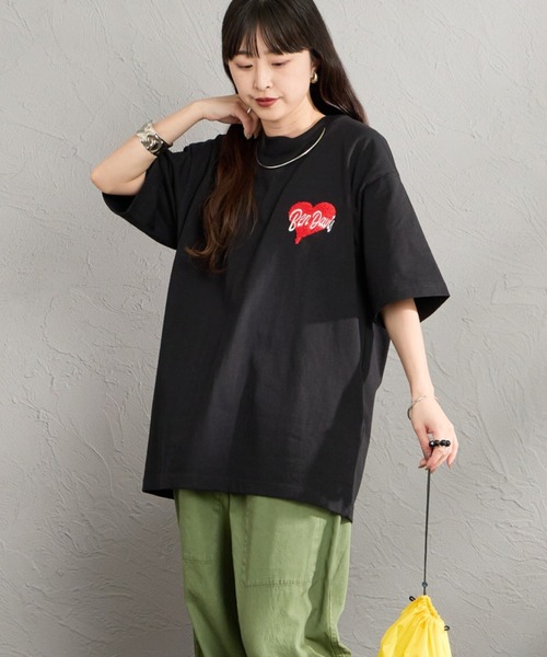 BEN DAVIS（ベンデイビス）の「【WEB限定】[BEN DAVIS/ベンデイビス] HEART CHENILLE バック刺繍デザイン ショートスリーブTシャツ（Tシャツ/カットソー・レディース・ホワイト/ネイビー/ブラック・XL/M/L）」の19枚目の写真