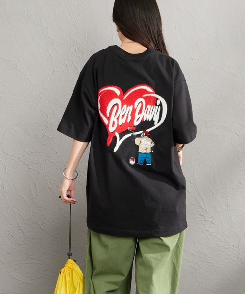 BEN DAVIS（ベンデイビス）の「【WEB限定】[BEN DAVIS/ベンデイビス] HEART CHENILLE バック刺繍デザイン ショートスリーブTシャツ（Tシャツ/カットソー・レディース・ホワイト/ネイビー/ブラック・XL/M/L）」の21枚目の写真
