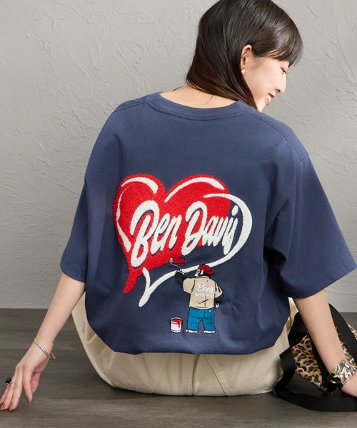 BEN DAVIS（ベンデイビス）の「【WEB限定】[BEN DAVIS/ベンデイビス] HEART CHENILLE バック刺繍デザイン ショートスリーブTシャツ（Tシャツ/カットソー・レディース・ホワイト/ネイビー/ブラック・XL/M/L）」の22枚目の写真
