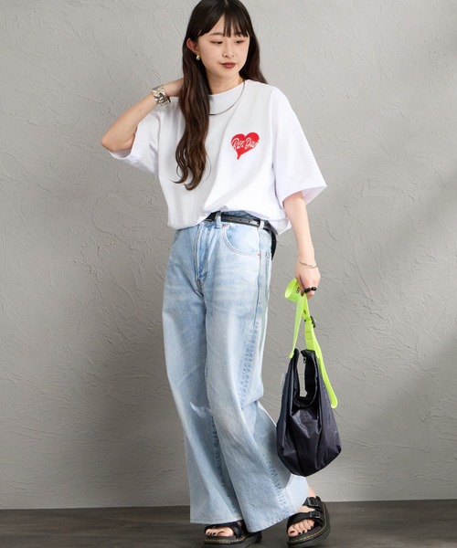 BEN DAVIS（ベンデイビス）の「【WEB限定】[BEN DAVIS/ベンデイビス] HEART CHENILLE バック刺繍デザイン ショートスリーブTシャツ（Tシャツ/カットソー・レディース・ホワイト/ネイビー/ブラック・XL/M/L）」の8枚目の写真