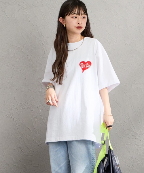 BEN DAVIS（ベンデイビス）の「【WEB限定】[BEN DAVIS/ベンデイビス] HEART CHENILLE バック刺繍デザイン ショートスリーブTシャツ（Tシャツ/カットソー・レディース・ホワイト/ネイビー/ブラック・XL/M/L）」の10枚目の写真