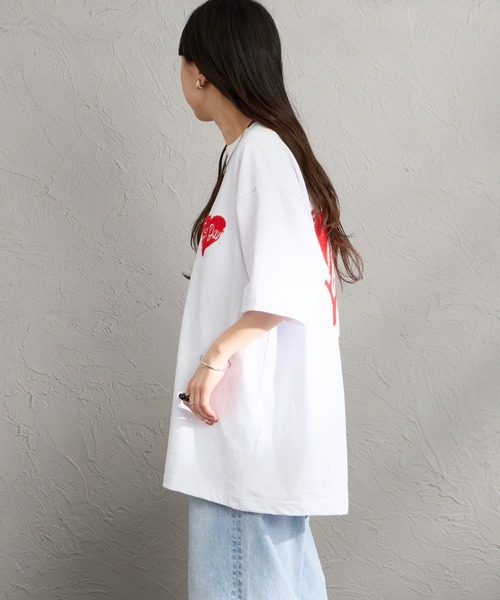 BEN DAVIS（ベンデイビス）の「【WEB限定】[BEN DAVIS/ベンデイビス] HEART CHENILLE バック刺繍デザイン ショートスリーブTシャツ（Tシャツ/カットソー・レディース・ホワイト/ネイビー/ブラック・XL/M/L）」の11枚目の写真