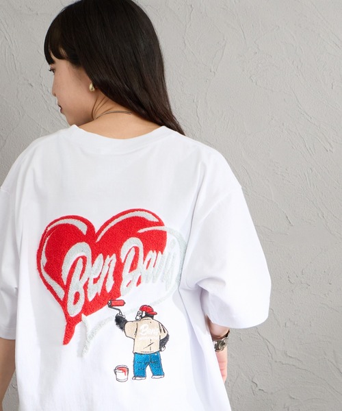 BEN DAVIS（ベンデイビス）の「【WEB限定】[BEN DAVIS/ベンデイビス] HEART CHENILLE バック刺繍デザイン ショートスリーブTシャツ（Tシャツ/カットソー・レディース・ホワイト/ネイビー/ブラック・XL/M/L）」の14枚目の写真