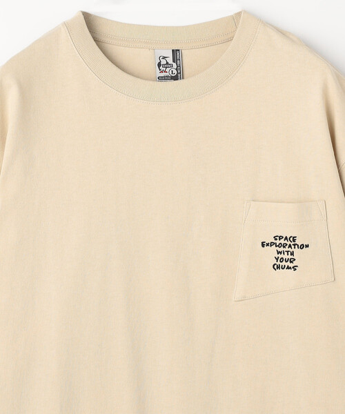 CHUMS（チャムス）の「限定展開 CHUMS/チャムス スペースブービースペースシップポケットTシャツ / Space Booby Spaceship Pocket T-Shirt（Tシャツ/カットソー・メンズ・ブラック/ベージュ/ホワイト・X-LARGE/LARGE/MEDIUM/SMALL）」の5枚目の写真