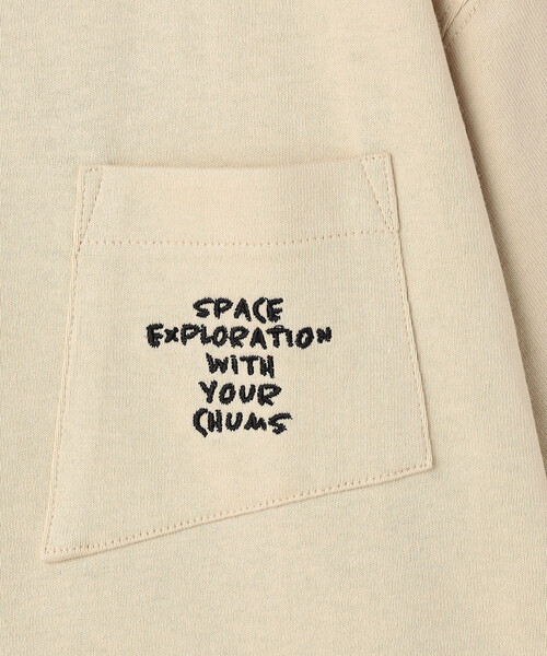 CHUMS（チャムス）の「限定展開 CHUMS/チャムス スペースブービースペースシップポケットTシャツ / Space Booby Spaceship Pocket T-Shirt（Tシャツ/カットソー・メンズ・ブラック/ベージュ/ホワイト・X-LARGE/LARGE/MEDIUM/SMALL）」の6枚目の写真