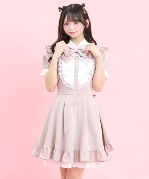 Secret Honey（シークレットハニー）の「半袖バッスルワンピース（ワンピース・レディース・ブラック/ピンク/グレー・MEDIUM）」の3枚目の写真