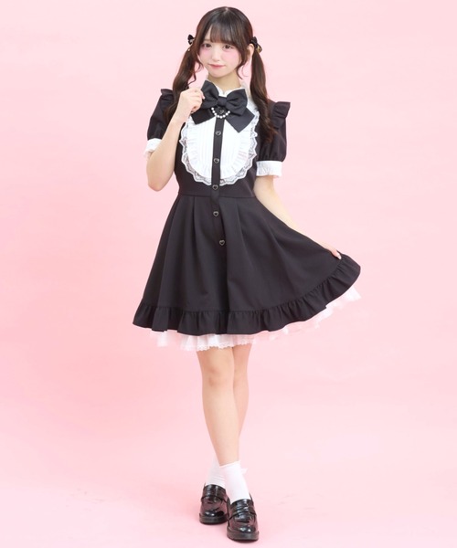 Secret Honey（シークレットハニー）の「半袖バッスルワンピース（ワンピース・レディース・ブラック/ピンク/グレー・MEDIUM）」の9枚目の写真