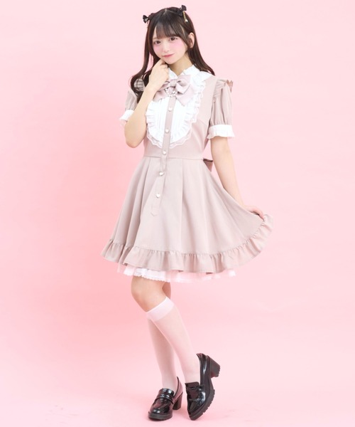 Secret Honey（シークレットハニー）の「半袖バッスルワンピース（ワンピース・レディース・ブラック/ピンク/グレー・MEDIUM）」の5枚目の写真