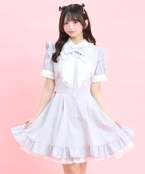 Secret Honey（シークレットハニー）の「半袖バッスルワンピース（ワンピース・レディース・ブラック/ピンク/グレー・MEDIUM）」の4枚目の写真