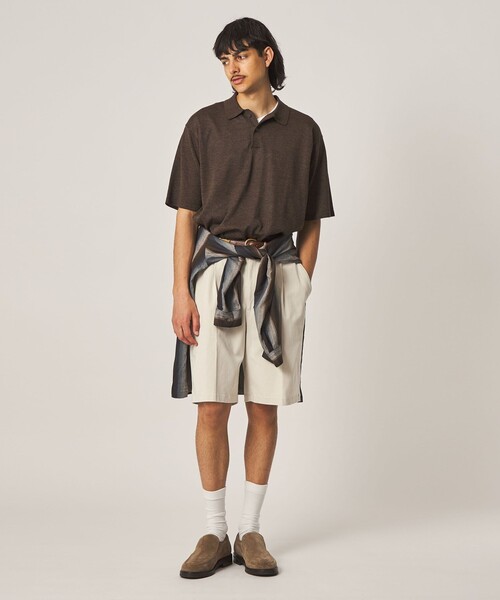 Steven Alan(スティーブンアラン)の「<Steven Alan> グレース ツイル アウト ワンプリーツ ショート パンツ(スラックス・メンズ・グレー/オフホワイト・XL/L/M/S)」の3枚目の写真