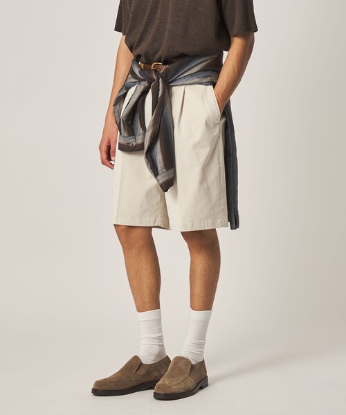 Steven Alan(スティーブンアラン)の「<Steven Alan> グレース ツイル アウト ワンプリーツ ショート パンツ(スラックス・メンズ・グレー/オフホワイト・XL/L/M/S)」の6枚目の写真