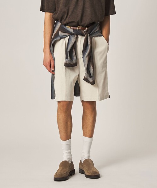 Steven Alan(スティーブンアラン)の「<Steven Alan> グレース ツイル アウト ワンプリーツ ショート パンツ(スラックス・メンズ・グレー/オフホワイト・XL/L/M/S)」の8枚目の写真