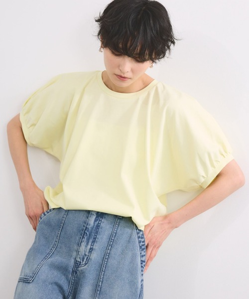 BARNYARDSTORM(バンヤードストーム)の「BARNYARDSTORM / GIZAパフスリーブTシャツ【汗染み軽減】(Tシャツ/カットソー・レディース・ブラック/セージグリーン/ホワイト/イエロー・FREE)」の4枚目の写真