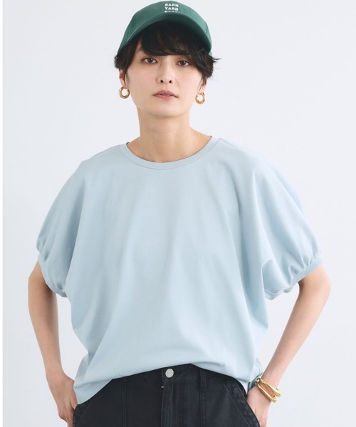 BARNYARDSTORM(バンヤードストーム)の「BARNYARDSTORM / GIZAパフスリーブTシャツ【汗染み軽減】(Tシャツ/カットソー・レディース・ブラック/セージグリーン/ホワイト/イエロー・FREE)」の3枚目の写真