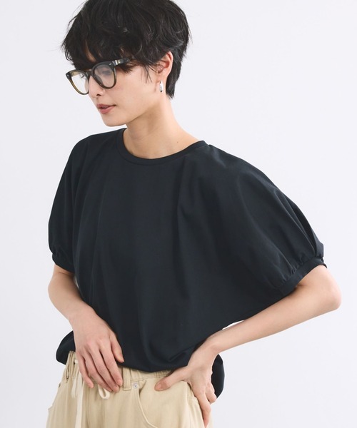 BARNYARDSTORM(バンヤードストーム)の「BARNYARDSTORM / GIZAパフスリーブTシャツ【汗染み軽減】(Tシャツ/カットソー・レディース・ブラック/セージグリーン/ホワイト/イエロー・FREE)」の2枚目の写真