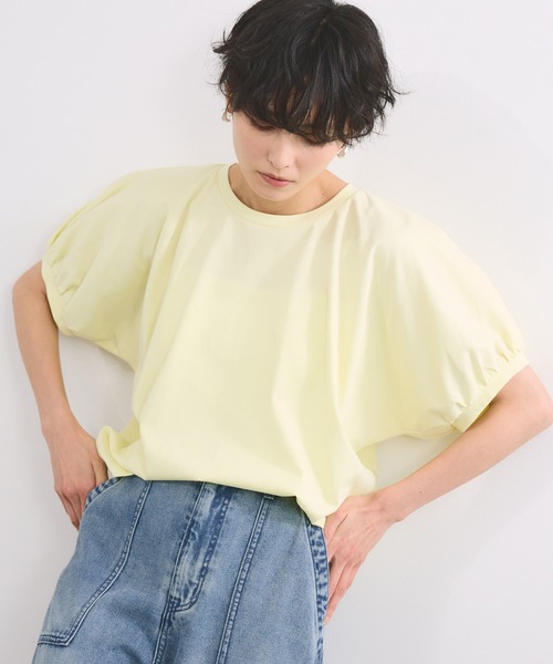 BARNYARDSTORM(バンヤードストーム)の「BARNYARDSTORM / GIZAパフスリーブTシャツ【汗染み軽減】(Tシャツ/カットソー・レディース・ブラック/セージグリーン/ホワイト/イエロー・FREE)」の12枚目の写真