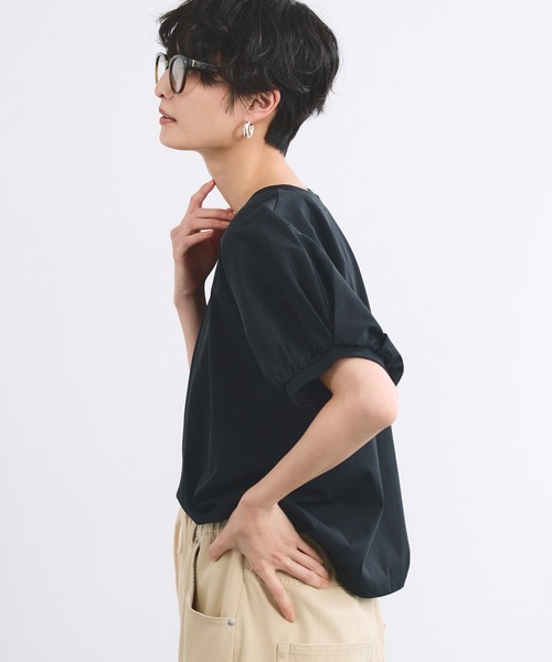 BARNYARDSTORM(バンヤードストーム)の「BARNYARDSTORM / GIZAパフスリーブTシャツ【汗染み軽減】(Tシャツ/カットソー・レディース・ブラック/セージグリーン/ホワイト/イエロー・FREE)」の17枚目の写真
