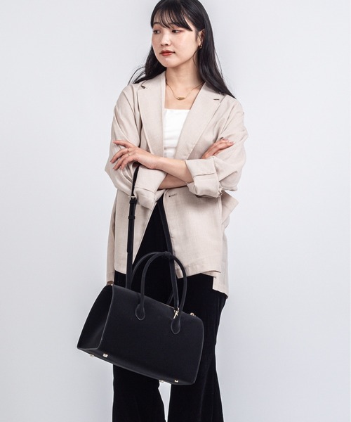 Rivel(リヴェル)の「【Maison de Z】スエード本革 2WAY ボストンバッグ ショルダーバッグ(ボストンバッグ・レディース・ブラック/ダークブラウン・FREE)」の16枚目の写真