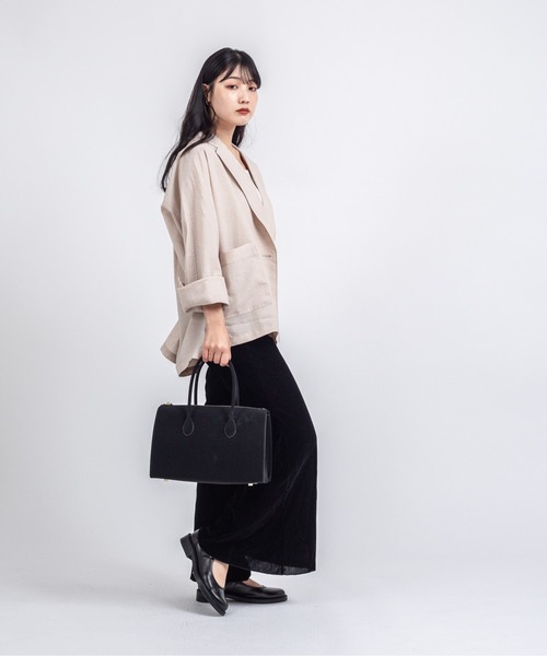 Rivel(リヴェル)の「【Maison de Z】スエード本革 2WAY ボストンバッグ ショルダーバッグ(ボストンバッグ・レディース・ブラック/ダークブラウン・FREE)」の11枚目の写真