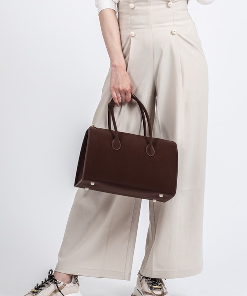 Rivel(リヴェル)の「【Maison de Z】スエード本革 2WAY ボストンバッグ ショルダーバッグ(ボストンバッグ・レディース・ブラック/ダークブラウン・FREE)」の7枚目の写真