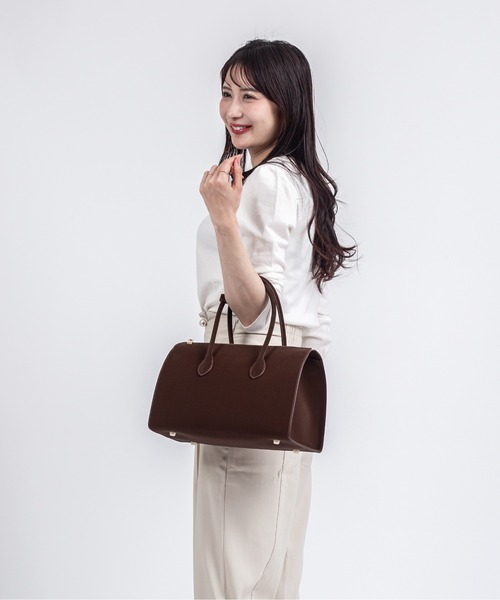Rivel(リヴェル)の「【Maison de Z】スエード本革 2WAY ボストンバッグ ショルダーバッグ(ボストンバッグ・レディース・ブラック/ダークブラウン・FREE)」の9枚目の写真