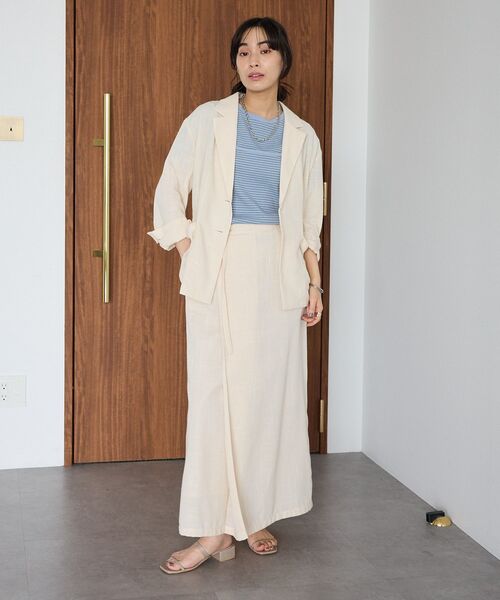 CRAFT STANDARD BOUTIQUE(クラフトスタンダードブティック)の「【ウォッシャブル】リネンライクオーバーサイズジャケット(テーラードジャケット・レディース・ブラック/アイボリー/ブラウン・FREE)」の18枚目の写真