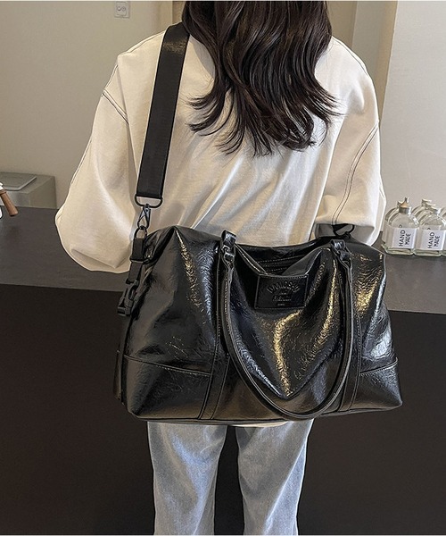LA VORAGINE（ラ ヴォラジネ）の「キャリーオン2wayバッグ/トラベル旅行ボストンバッグ（ボストンバッグ・レディース・アイボリー/ブラック/ブラウン・FREE）」の16枚目の写真