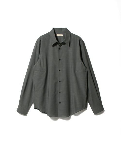 COLUMN（コラム）の「COLUMN / ポリエステルウール シャツ＜THE COLUMN＞（シャツ/ブラウス・メンズ・チャコールグレー/ネイビー・LARGE/MEDIUM）」の2枚目の写真