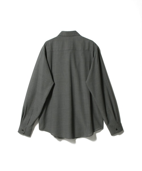 COLUMN（コラム）の「COLUMN / ポリエステルウール シャツ＜THE COLUMN＞（シャツ/ブラウス・メンズ・チャコールグレー/ネイビー・LARGE/MEDIUM）」の5枚目の写真