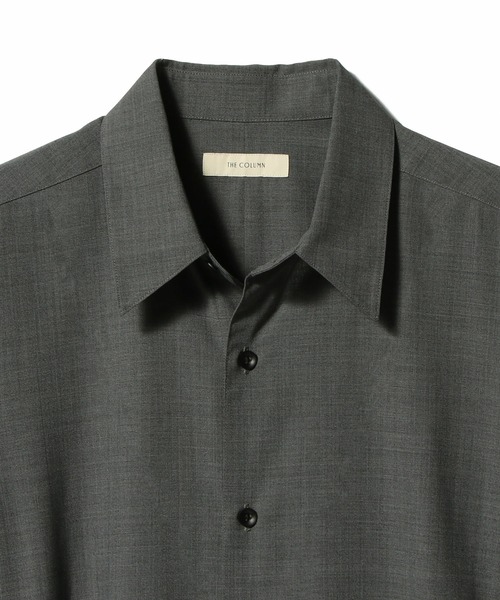 COLUMN（コラム）の「COLUMN / ポリエステルウール シャツ＜THE COLUMN＞（シャツ/ブラウス・メンズ・チャコールグレー/ネイビー・LARGE/MEDIUM）」の6枚目の写真