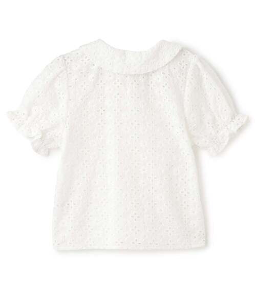 Lycee mine（リセマイン）の「【綿100％】コットンレースパフスリーブブラウス【子供服】【キッズ】【女の子】（シャツ/ブラウス・キッズ・オフホワイト/ブラック・110cm/100cm/130cm/120cm/140cm/150cm）」の5枚目の写真