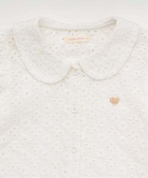 Lycee mine（リセマイン）の「【綿100％】コットンレースパフスリーブブラウス【子供服】【キッズ】【女の子】（シャツ/ブラウス・キッズ・オフホワイト/ブラック・110cm/100cm/130cm/120cm/140cm/150cm）」の6枚目の写真