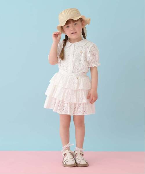 Lycee mine（リセマイン）の「【綿100％】コットンレースパフスリーブブラウス【子供服】【キッズ】【女の子】（シャツ/ブラウス・キッズ・オフホワイト/ブラック・110cm/100cm/130cm/120cm/140cm/150cm）」の12枚目の写真